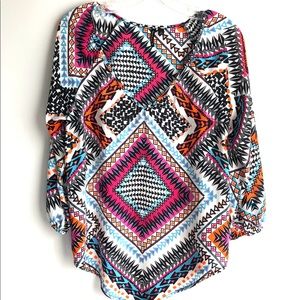 HeartSoul boutique blouse tribal print, Small